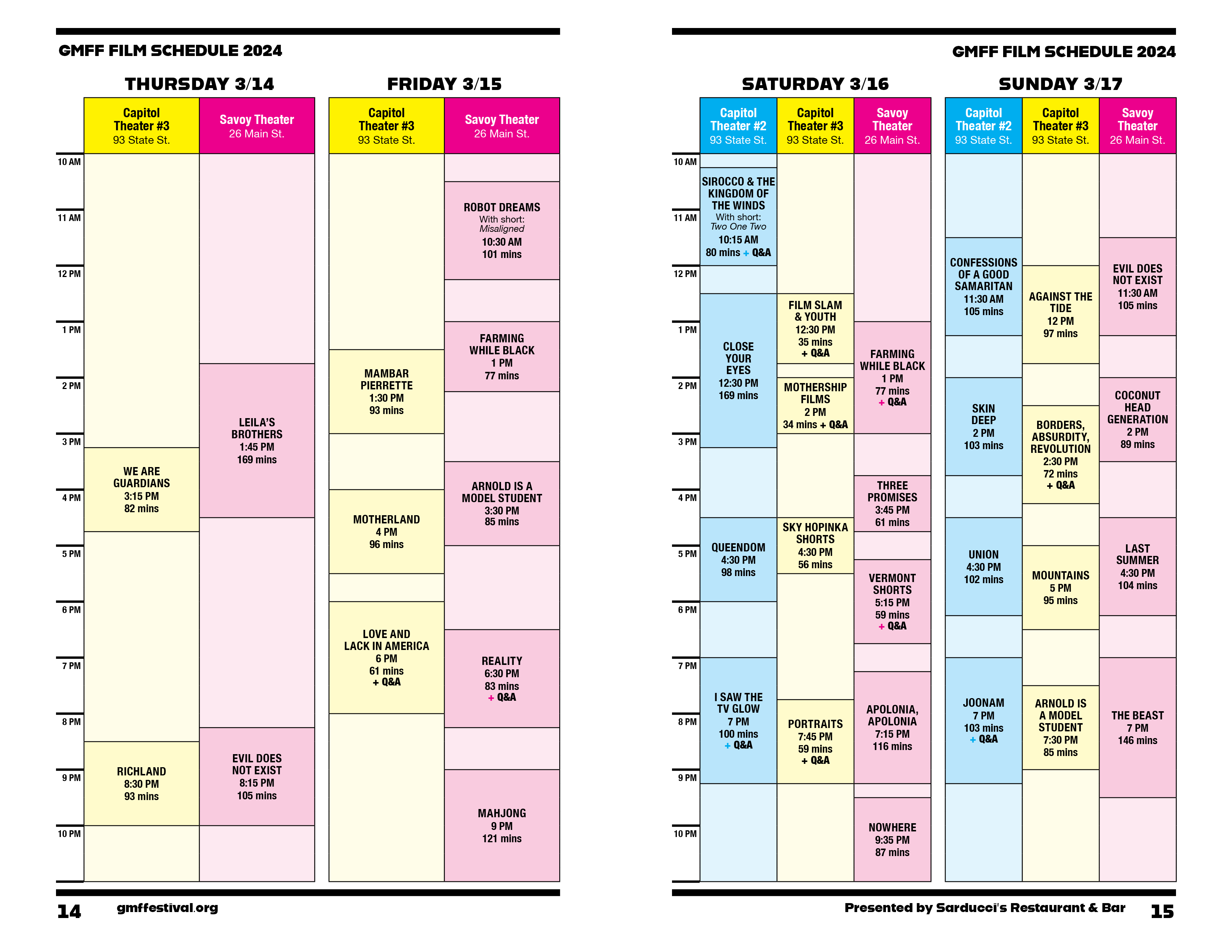 One week 'til the festival! Here's the schedule 🗓️